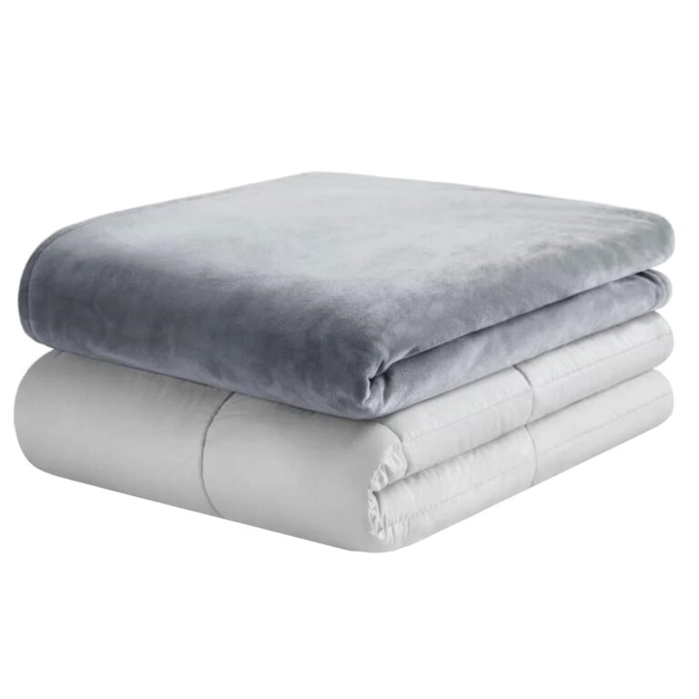 Eleganz Gewichtsdecke 155x220 Cm, 7 Kg – Für Erwachsene, Atmungsaktiv, Mit Glasperlenfüllung, Für Besseren Schlaf & Stressabbau, Grau